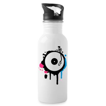 Turntable Graffiti - Water bottle with straw - white - Right