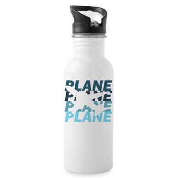 Flugzeug - Trinkflasche mit integriertem Trinkhalm - Weiß - Rechts