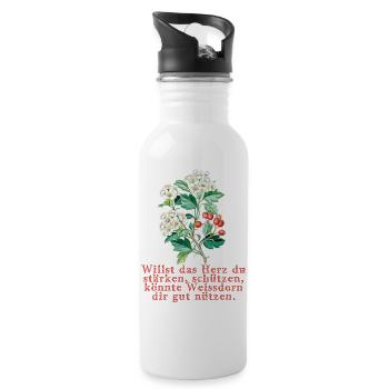 whitethorn - Water bottle with straw - white - Right