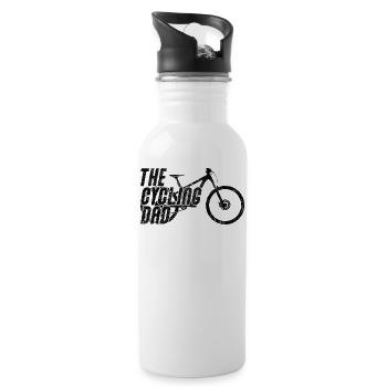 MTB Mountain Bike Father Dad Father's Day Gift - Water bottle with straw - white - Right