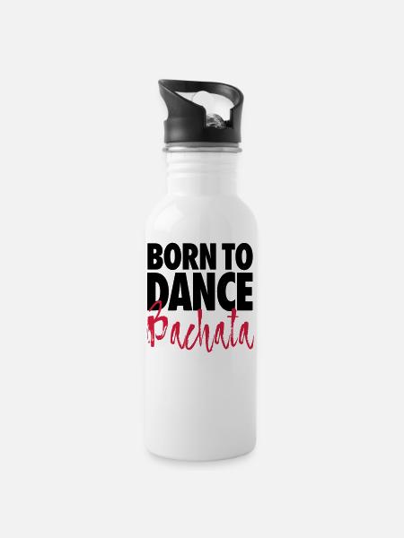 Born To Dance Bachata - Chemise Bachata - Gourde avec paille intégrée - blanc