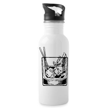 Drink Party alcool whisky alcool cocktail - Gourde avec paille intégrée - blanc - Droite