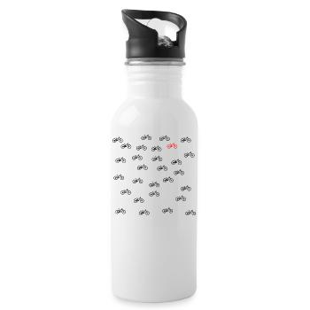 Bicycle Mountain Bike Cycling - Water bottle with straw - white - Right