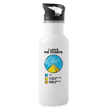 Pie pyramid, i love pie charts, Humour Funny Life - Gourde avec paille intégrée - blanc - Droite