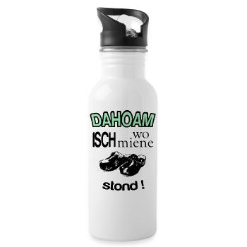 Vorarlberg Dahoam Holzschuh Hölzler T-Shirt - Trinkflasche mit integriertem Trinkhalm - Weiß - Rechts