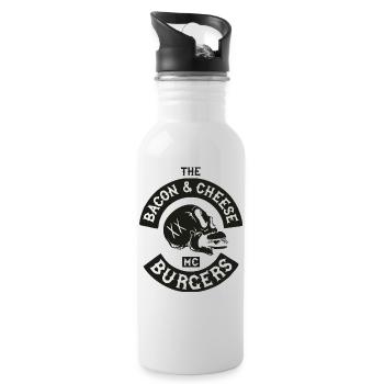 Streetfighter & Biker Motocycle Club MC Burger - Water bottle with straw - white - Right