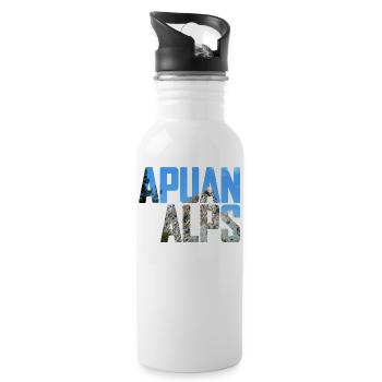 Apuanische Alpen - Trinkflasche mit integriertem Trinkhalm - Weiß - Rechts