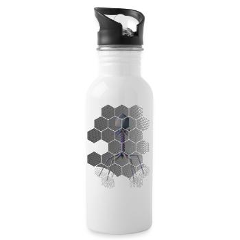 Phage - Trinkflasche mit integriertem Trinkhalm - Weiß - Rechts