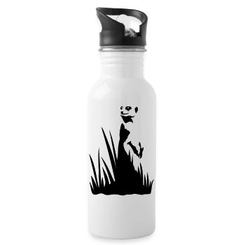 Meerkat in the grass - Water bottle with straw - white - Right