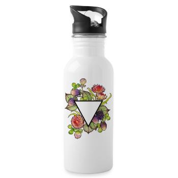 Strawflowers with triangle - Water bottle with straw - white - Right