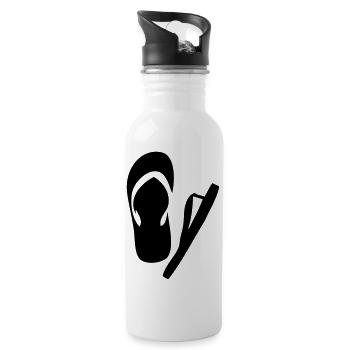 flip flop summer footwear - Water bottle with straw - white - Right