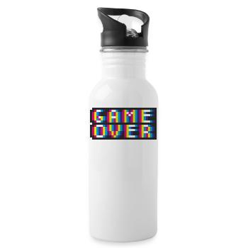 Pixelart No. 20 (Game Over) - colored - Water bottle with straw - white - Right