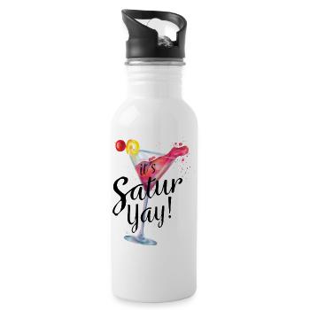 IT`S SATUR YAY ! - Trinkflasche mit integriertem Trinkhalm - Weiß - Rechts