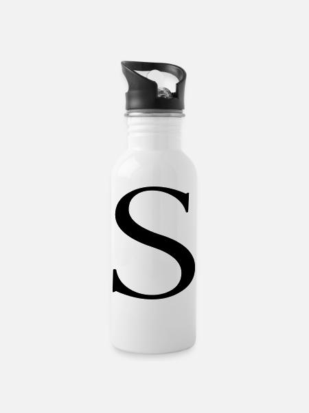 s - Trinkflasche mit integriertem Trinkhalm - Weiß