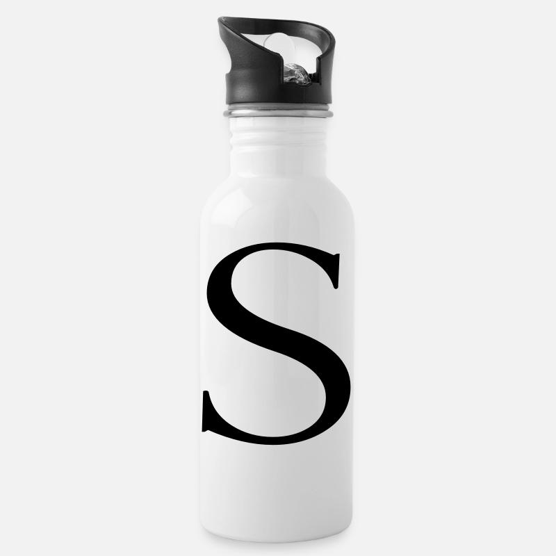 s - Trinkflasche mit integriertem Trinkhalm - Weiß