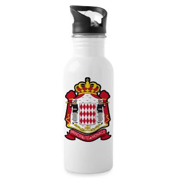Monaco Monte Carlo Principauté Monégasques FR🇲🇨 - Water bottle with straw - white - Right