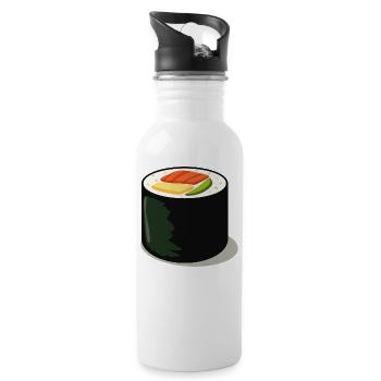 Japan Sushi Sensai Anime Manga Comic Fish Ramen 1 - Water bottle with straw - white - Right