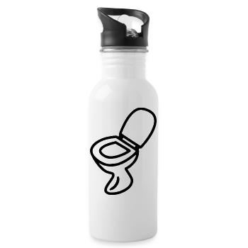Toilette Klo Design WC Schwarz - Gourde avec paille intégrée - blanc - Droite