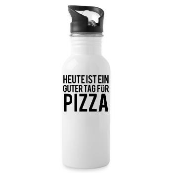 Pizza - Water bottle with straw - white - Right