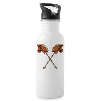 Hobby Horsing Doppel Steckenpferd - Trinkflasche mit integriertem Trinkhalm - Weiß - Rechts