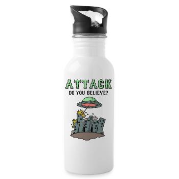 Attack Do you believe? - Water bottle with straw - white - Right