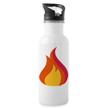 Feuer - Trinkflasche mit integriertem Trinkhalm - Weiß - Rechts