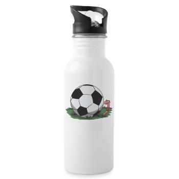 Soccer gift idea - Water bottle with straw - white - Right