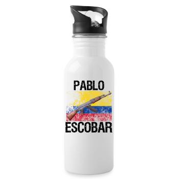 Pablo Escobar "Ak 47" - Water bottle with straw - white - Right