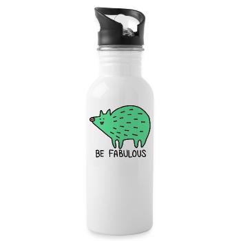 Be fabulous - Trinkflasche mit integriertem Trinkhalm - Weiß - Rechts
