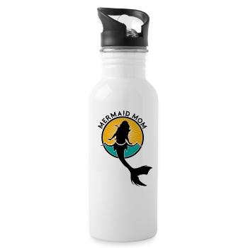 Cadeau de maman sirène sirène fishwife - Gourde avec paille intégrée - blanc - Droite