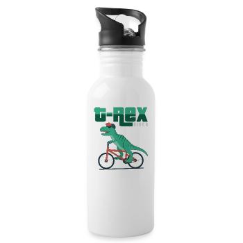 T-Rex Rider - Gourde avec paille intégrée - blanc - Droite