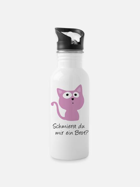 pain de chat - Gourde avec paille intégrée - blanc