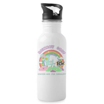 POW! Rainbow Goat Kicking Ass for Equality - Water bottle with straw - white - Right