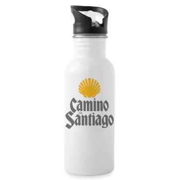 Camino de Santiago | Santiago - Water bottle with straw - white - Right