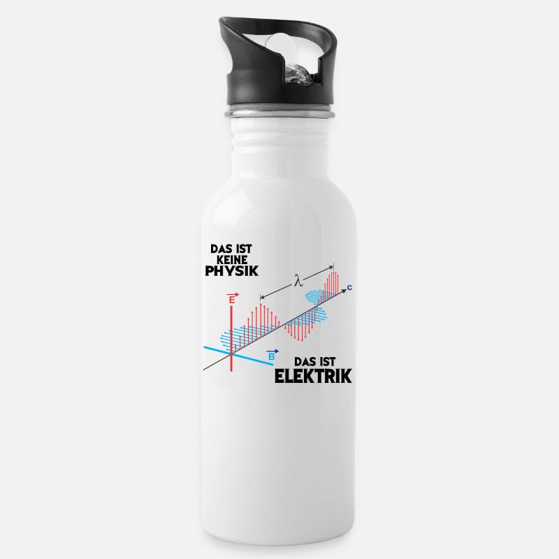 Elektrik Elektriker Handwerk Handwerker Physik - Trinkflasche mit integriertem Trinkhalm - Weiß