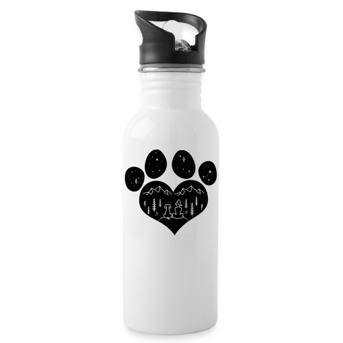Vorschau: dog girl outdoor pawheart - Trinkflasche mit integriertem Trinkhalm
