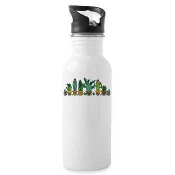 Cactus cactus cactus cactus cactus plants - Water bottle with straw - white - Right