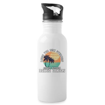 REISE VOR DEM STERBEN. SONST REISEN DEINE ERBEN. - Trinkflasche mit integriertem Trinkhalm - Weiß - Rechts