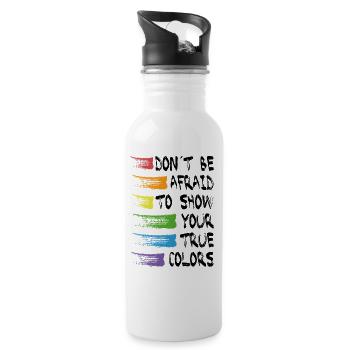 Gay LGBTQ Trans chemistry gay queer CSD gift - Water bottle with straw - white - Right