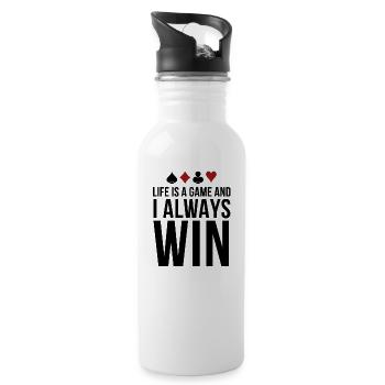 Idée de cadeau pour les joueurs de poker poker jetons - Gourde avec paille intégrée - blanc - Droite