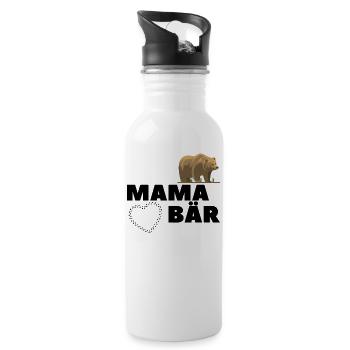 Mama Mutter Bear Bär Mamabär Muttertag Tier Anim - Trinkflasche mit integriertem Trinkhalm - Weiß - Rechts