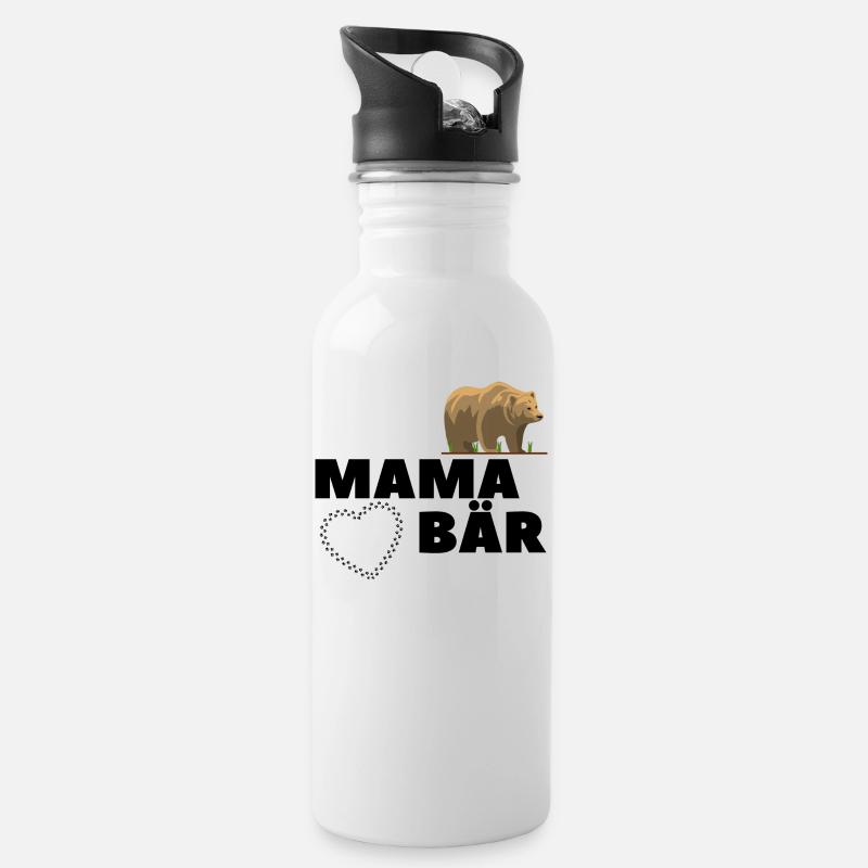 Mama Mutter Bear Bär Mamabär Muttertag Tier Anim - Trinkflasche mit integriertem Trinkhalm - Weiß