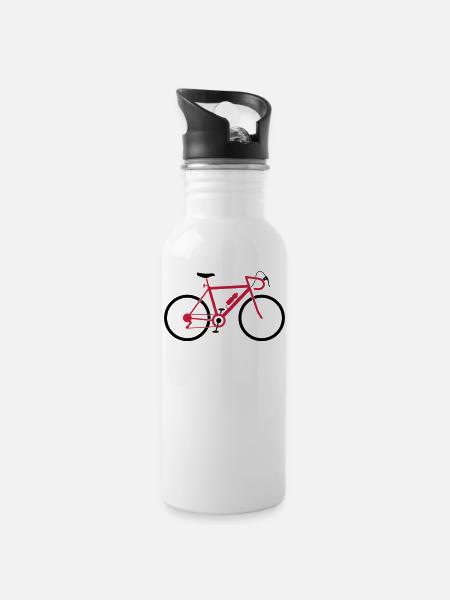 Un vélo de route rapide - Gourde avec paille intégrée - blanc