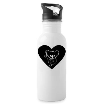 Koala Love - Water bottle with straw - white - Right