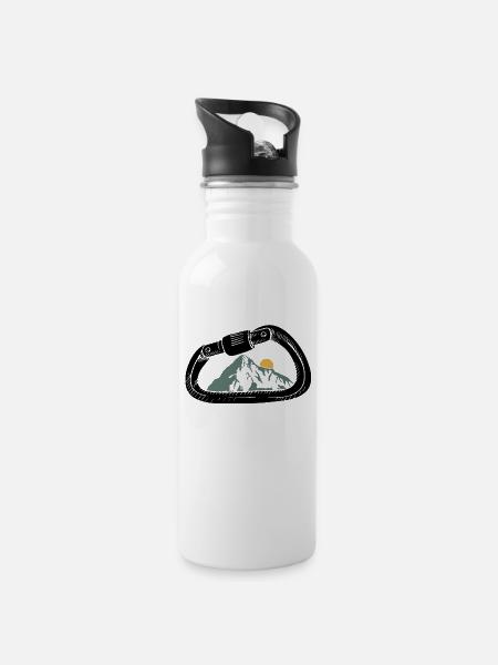 Klettern Berge Kletterer Shirt Spruch Geschenk - Trinkflasche mit integriertem Trinkhalm - Weiß