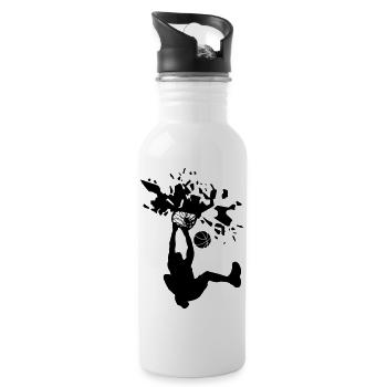 Basketball Slam Dunk Smash Basketballkorb - Trinkflasche mit integriertem Trinkhalm - Weiß - Rechts