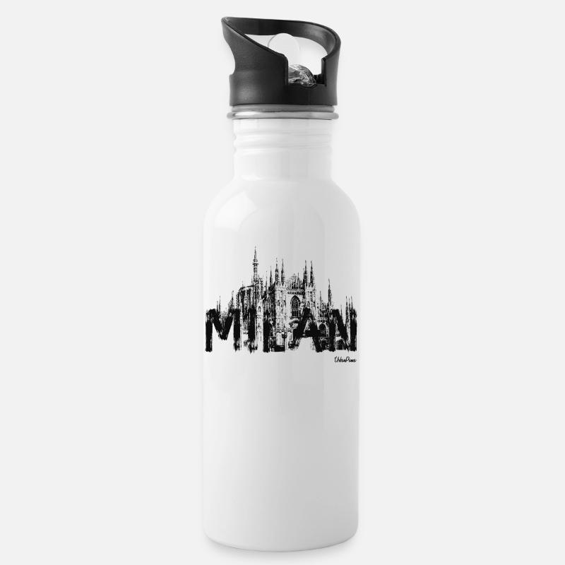 Cathédrale de milan - Gourde avec paille intégrée - blanc