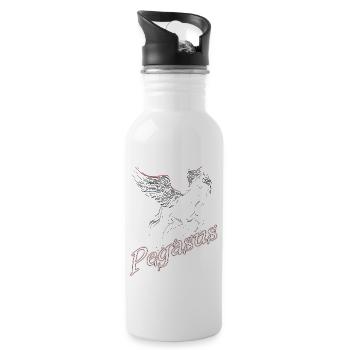 Pegasus! The flying horse! - Water bottle with straw - white - Right