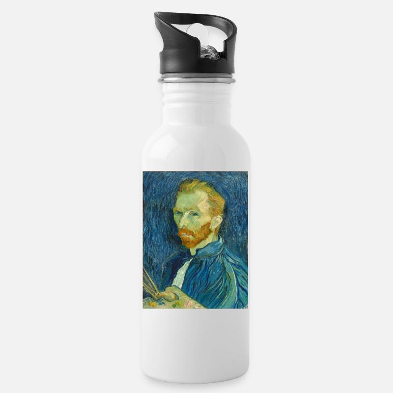 Vincent van Gogh - Selbstbildnis. 1889. - Trinkflasche mit integriertem Trinkhalm - Weiß