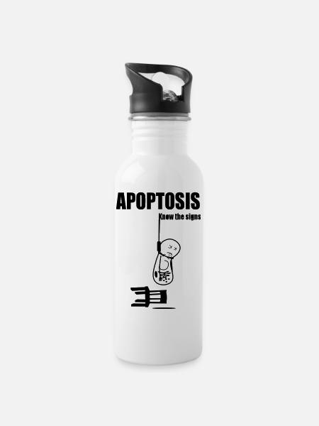 Apoptosis - Trinkflasche mit integriertem Trinkhalm - Weiß